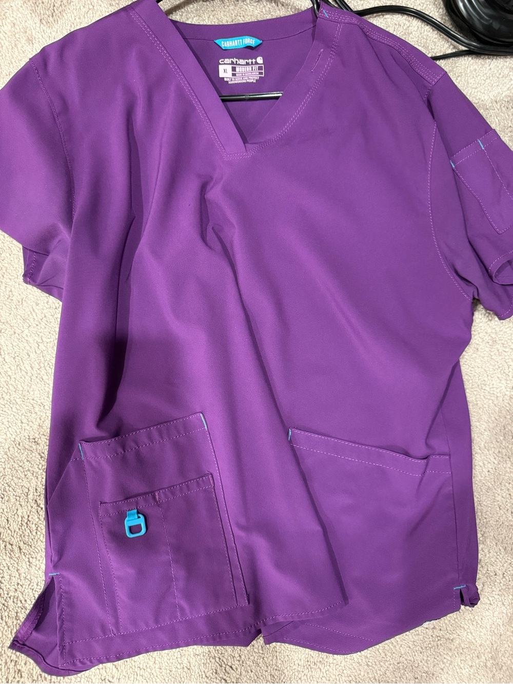 Carhartt Purple V-Neck Scrub Top